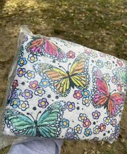 Rainbow Butterfly Fuzzy Blanket